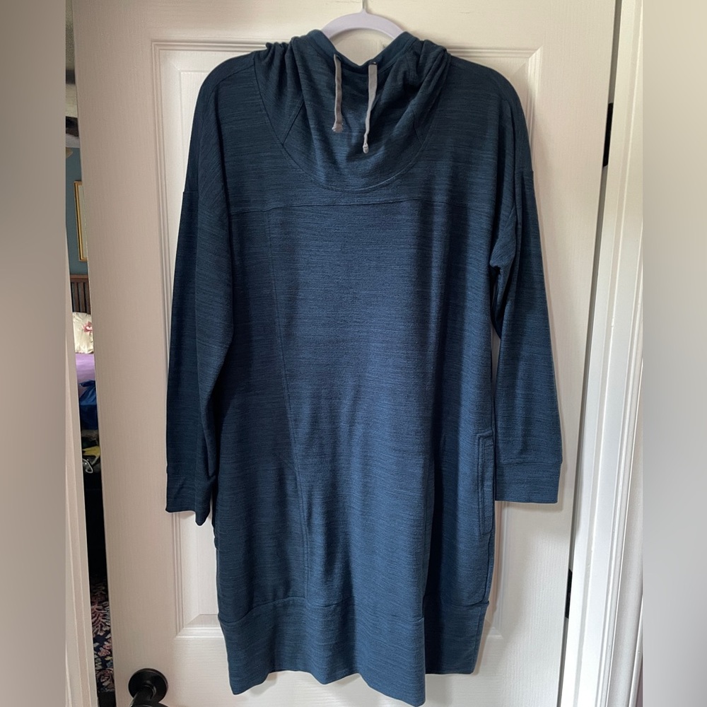 Toad&Co Blue Intermosso Hooded Dress with Relaxed Fit, XL